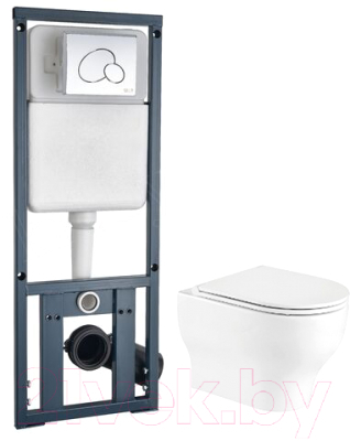 Унитаз подвесной с инсталляцией WeltWasser Erlenbach 004 GL-WT + Marberg 410 RD - фото