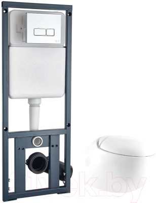 Унитаз подвесной с инсталляцией WeltWasser Jeckenbach 004 GL-WT + Marberg 410 SE - фото