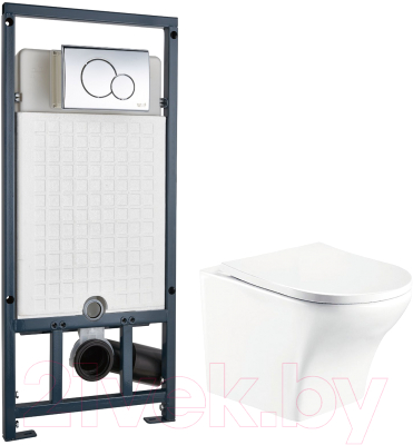 Унитаз подвесной с инсталляцией WeltWasser Odenbach 004 GL-WT + Marberg 507 RD - фото