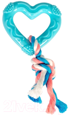 Игрушка для собак Duvo Plus Сердце c веревками / 11427/DV - фото