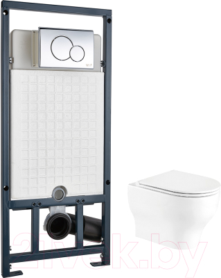 Унитаз подвесной с инсталляцией WeltWasser Erlenbach 004 GL-WT + Marberg 507 RD - фото