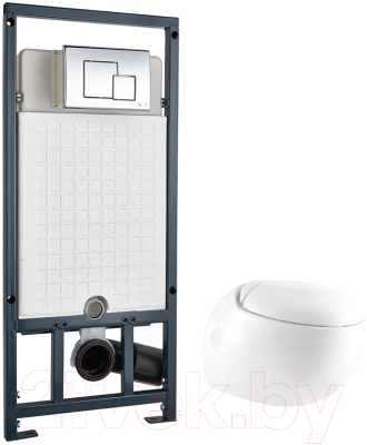 Унитаз подвесной с инсталляцией WeltWasser Jeckenbach 004 GL-WT + Marberg 507 SE - фото