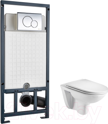 Унитаз подвесной с инсталляцией WeltWasser Baarbach 004 GL-WT + Marberg 507 RD - фото