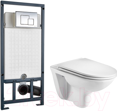 Унитаз подвесной с инсталляцией WeltWasser Baarbach 004 GL-WT + Marberg 507 SE - фото