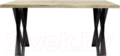 Обеденный стол Buro7 Призма с обзолом и сучками 180x80x76