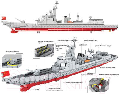 Конструктор XingBao Military Ракетный эсминец / XB-06028