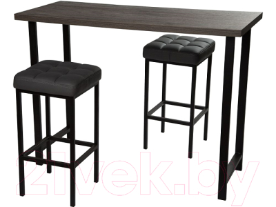 Табурет барный Древпром Камелот (черный матовый/кожзам темно-серый)