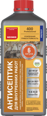 Антисептик для древесины Neomid 400 для внутренних работ. Концентрат 1:5 - фото