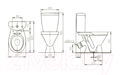Унитаз напольный Кировский завод Элегант 435838