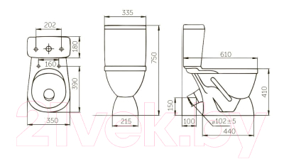 Унитаз напольный Кировский завод Лира Люкс 456209