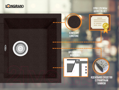 Мойка кухонная Longran Amanda AMG650.500