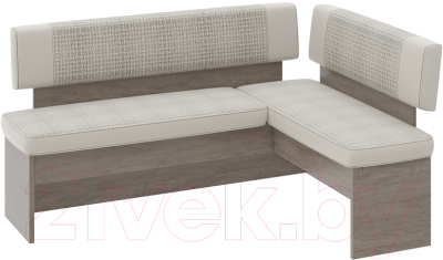 Уголок кухонный мягкий ТриЯ Дублин (дуб сонома/трюфель/кожзам светлый/ткань светлая) - фото