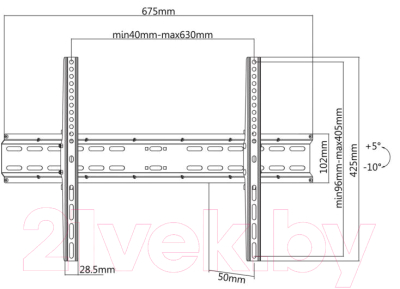 Кронштейн для телевизора SBOX PLB-2546T