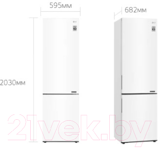 Холодильник с морозильником LG GA-B509CQCL