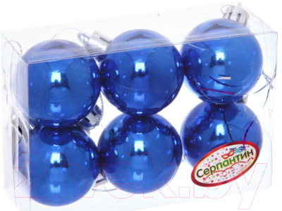 Набор шаров новогодних Серпантин Глянец 183-835 4см - фото