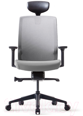 Кресло офисное Bestuhl J1 Black Pl с подголовником и подлокотником