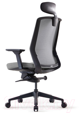 Кресло офисное Bestuhl J1 Black Pl с подголовником и подлокотником