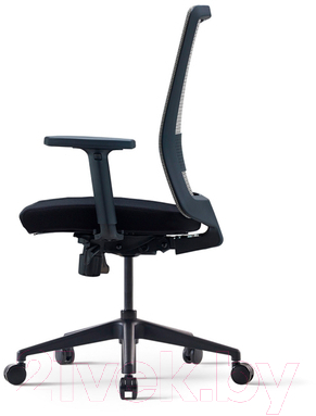 Кресло офисное Bestuhl S30 Black Pl без подголовника с регулируемыми подлокотниками