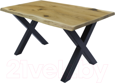 Обеденный стол Buro7 Икс с обзолом и сучками 150x80x76 - фото