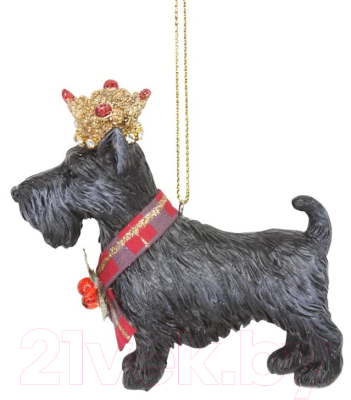 Елочная игрушка Gisela Graham Limited Glory Скотч-терьер в короне / 12765 - фото