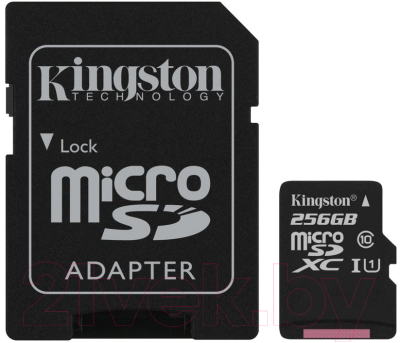 Карта памяти Kingston Canvas Select microSDCS/SDXC 256GB с адаптером - фото