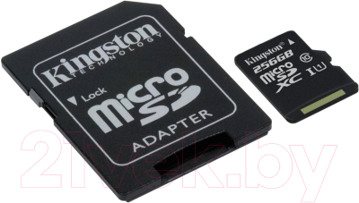 Карта памяти Kingston Canvas Select microSDCS/SDXC 256GB с адаптером