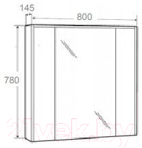 Шкаф с зеркалом для ванной Roca Ronda 80 / ZRU9302970