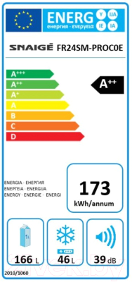 Холодильник с морозильником Snaige FR24SM-PROC0E