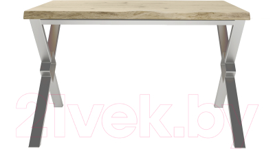 Обеденный стол Buro7 Икс-ромб с обзолом и сучками 150x80x76