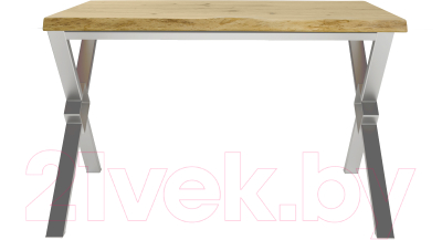 Обеденный стол Buro7 Икс-ромб с обзолом и сучками 150x80x76