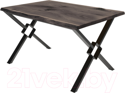 Обеденный стол Buro7 Икс-ромб с обзолом и сучками 150x80x76 - фото