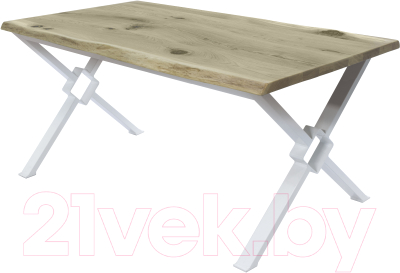 Обеденный стол Buro7 Икс-ромб с обзолом и сучками 180x80x76 - фото