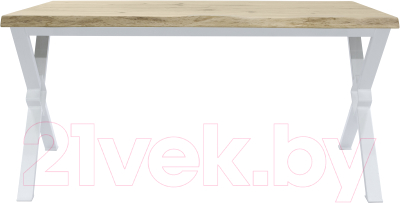 Обеденный стол Buro7 Икс-ромб с обзолом и сучками 180x80x76