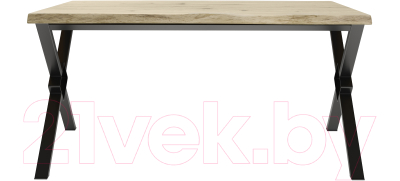Обеденный стол Buro7 Икс-ромб С обзолом и сучками 180x80x76