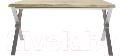 Обеденный стол Buro7 Икс-ромб с обзолом и сучками 180x80x76