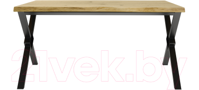 Обеденный стол Buro7 Икс-ромб с обзолом и сучками 180x80x76