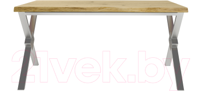 Обеденный стол Buro7 Икс-ромб с обзолом и сучками 180x80x76