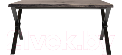 Обеденный стол Buro7 Икс-ромб с обзолом и сучками 180x80x76
