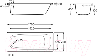 Ванна стальная Roca Contesa 170x70 / A235860000