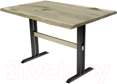 Обеденный стол Buro7 Двутавр с обзолом и сучками 110x80x76 - фото