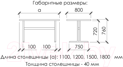 Обеденный стол Buro7 Двутавр Классика 120x80x76