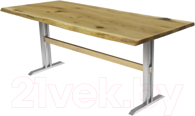 Обеденный стол Buro7 Двутавр с обзолом и сучками 180x80x76 - фото