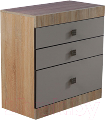 Комод Мебель-КМК Лондон 3Я 0467.11 (дуб сонома/капучино) - фото