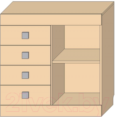 Тумба Мебель-КМК Лондон 1Д4Я 0467.13