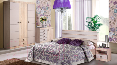 Тумба Мебель-КМК 2Я Лондон 0467.1 (дуб сонома/капучино)