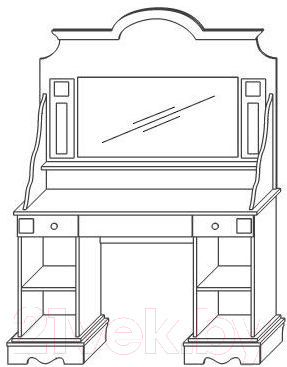 Туалетный столик с зеркалом Мебель-КМК Амелия 0435.16