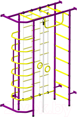 Детский спортивный комплекс Пионер 9Л (пурпурный/желтый) - фото