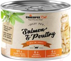 Влажный корм для кошек Chicopee Adult желе с лососем и домашней птицей с овощами / H5082 - фото