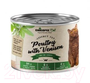 Влажный корм для кошек Chicopee Adut домашняя птица с олениной и морковью / H5084 - фото