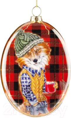 Елочная игрушка Erich Krause Decor Лис-хипстер медальон / 50939 - фото